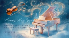 ネイビー　チェック柄　シンプル　音楽教室　紹介　プレゼンテーション